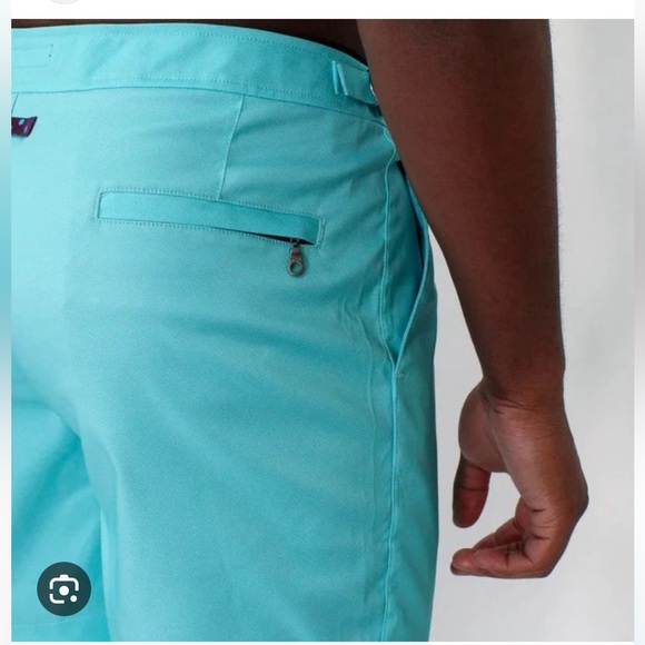 Lords of Harlech Oxford swim trunk mens shorts green short 34 trunks hybrid - Picture 7 of 10